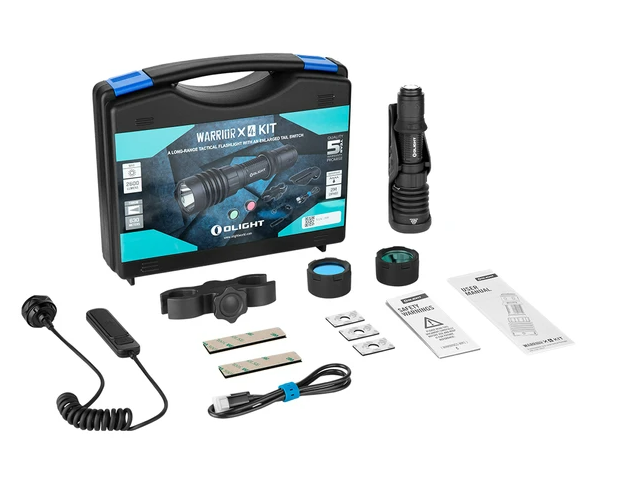 Olight Warrior X 4 Kit Rechargeable LED Tactical Flashlight Hunting Kit -  - Mansfield Hunting & Fishing - Products to prepare for Corona Virus