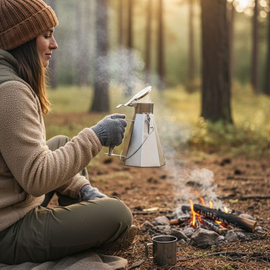 Oz Braai - 1.9L Camp Billy 2.0 Stainless Steel - - Mansfield Hunting & Fishing - Products to prepare for Corona Virus