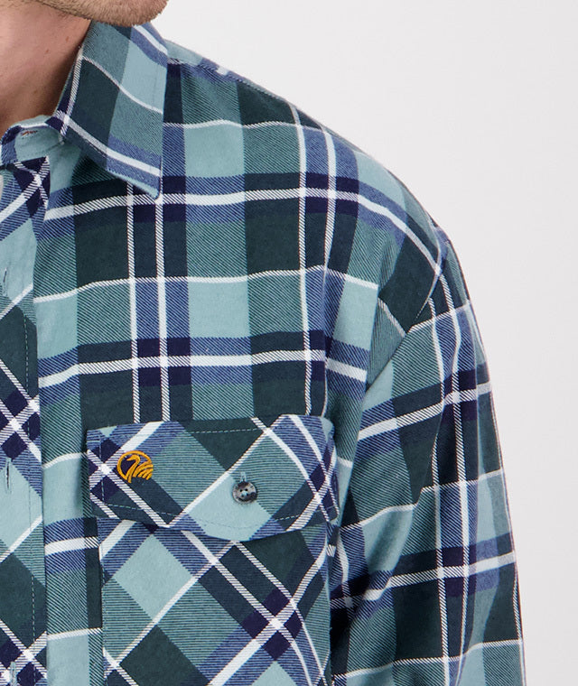 Swanndri Egmont Full Button Flannelette Shirt - Twin Pack - Sage/Artic - - Mansfield Hunting & Fishing - Products to prepare for Corona Virus