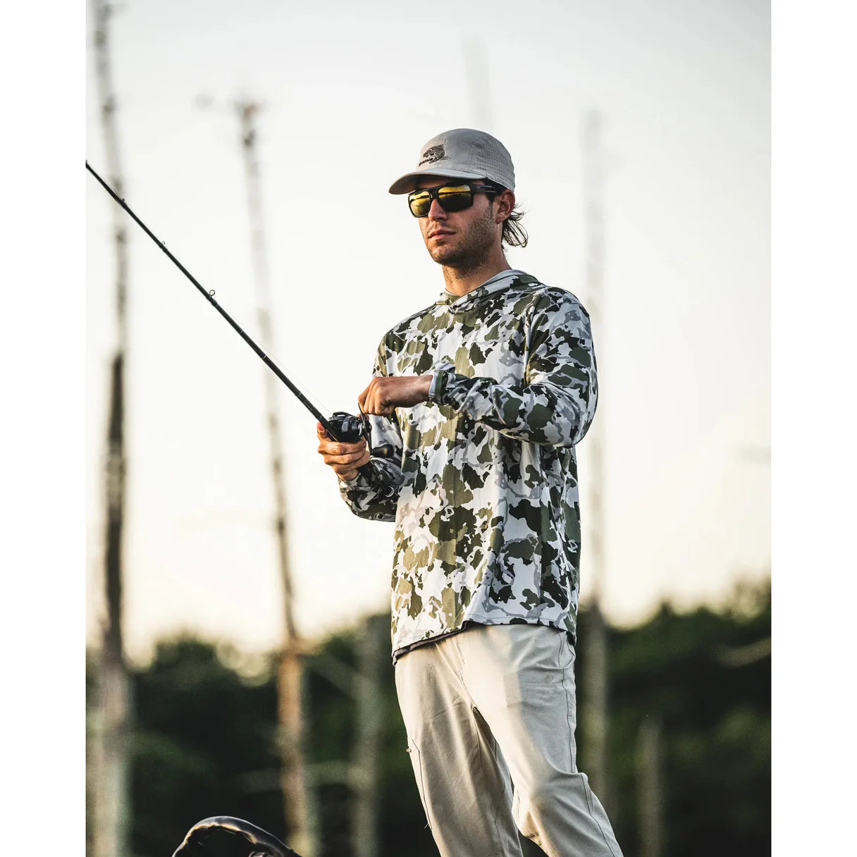 Simms Mens Solarflex Hoody - Regiment Camo Clover - - Mansfield Hunting & Fishing - Products to prepare for Corona Virus
