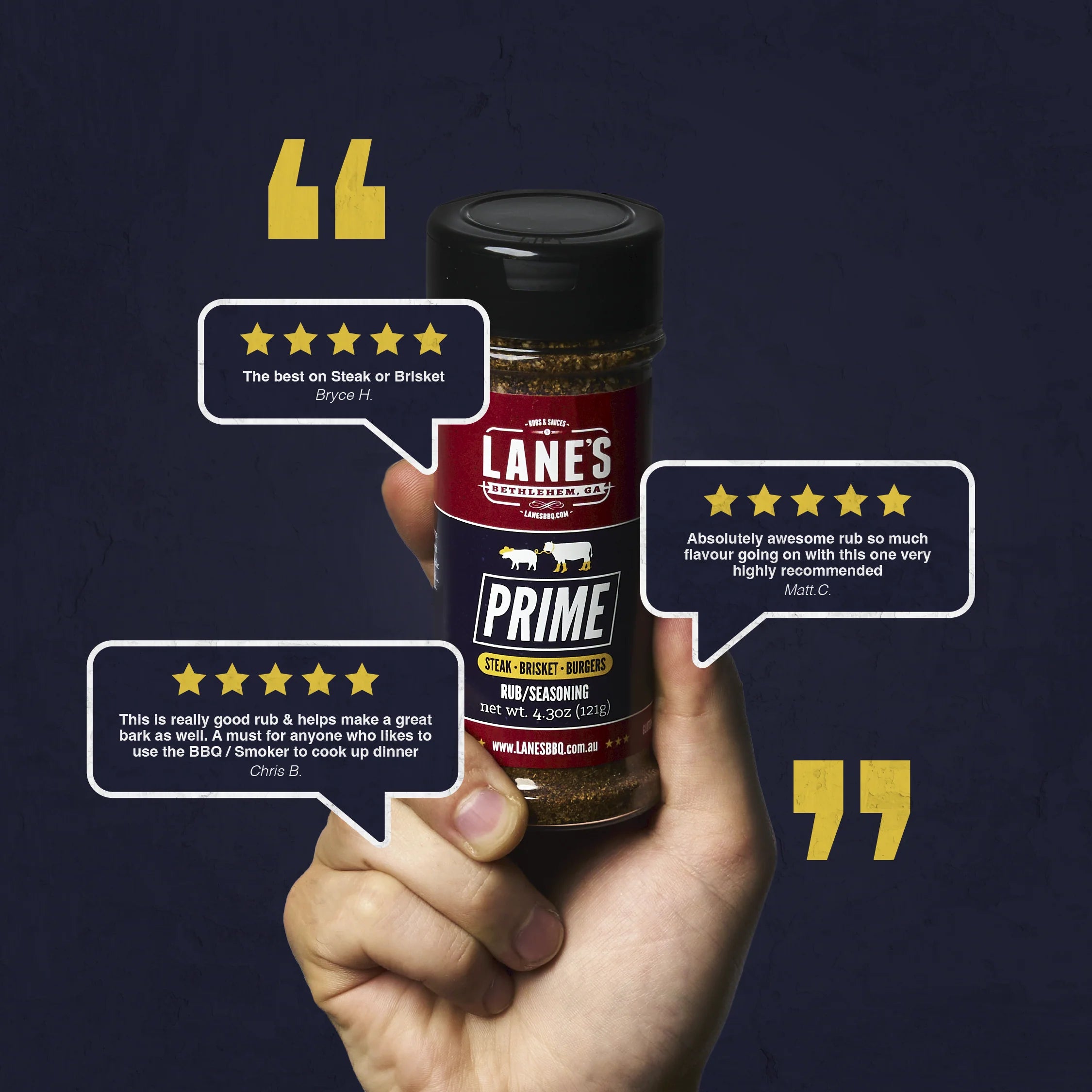 Lanes BBQ Pitmaster Seasoning- PRIME- 323G -  - Mansfield Hunting & Fishing - Products to prepare for Corona Virus