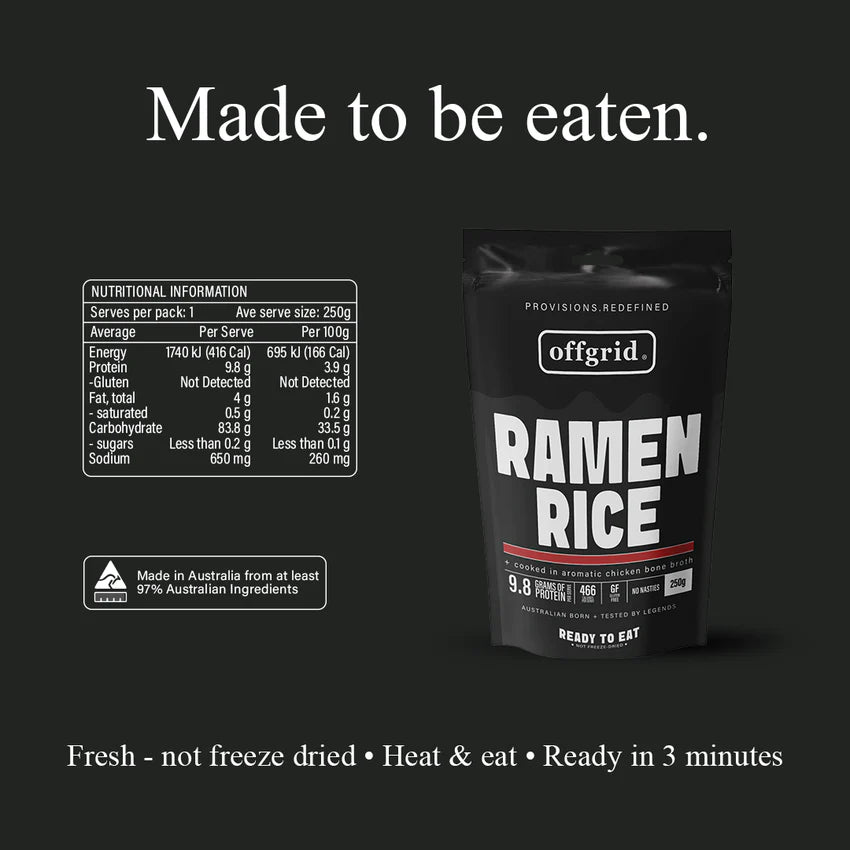 Offgrid Provisions Ramen Rice 250gr - - Mansfield Hunting & Fishing - Products to prepare for Corona Virus