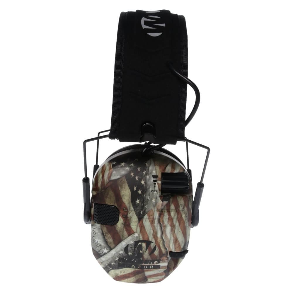 Walkers Razor Slim Electric Muffs (Patriot Series FDE American Flag) - - Mansfield Hunting & Fishing - Products to prepare for Corona Virus