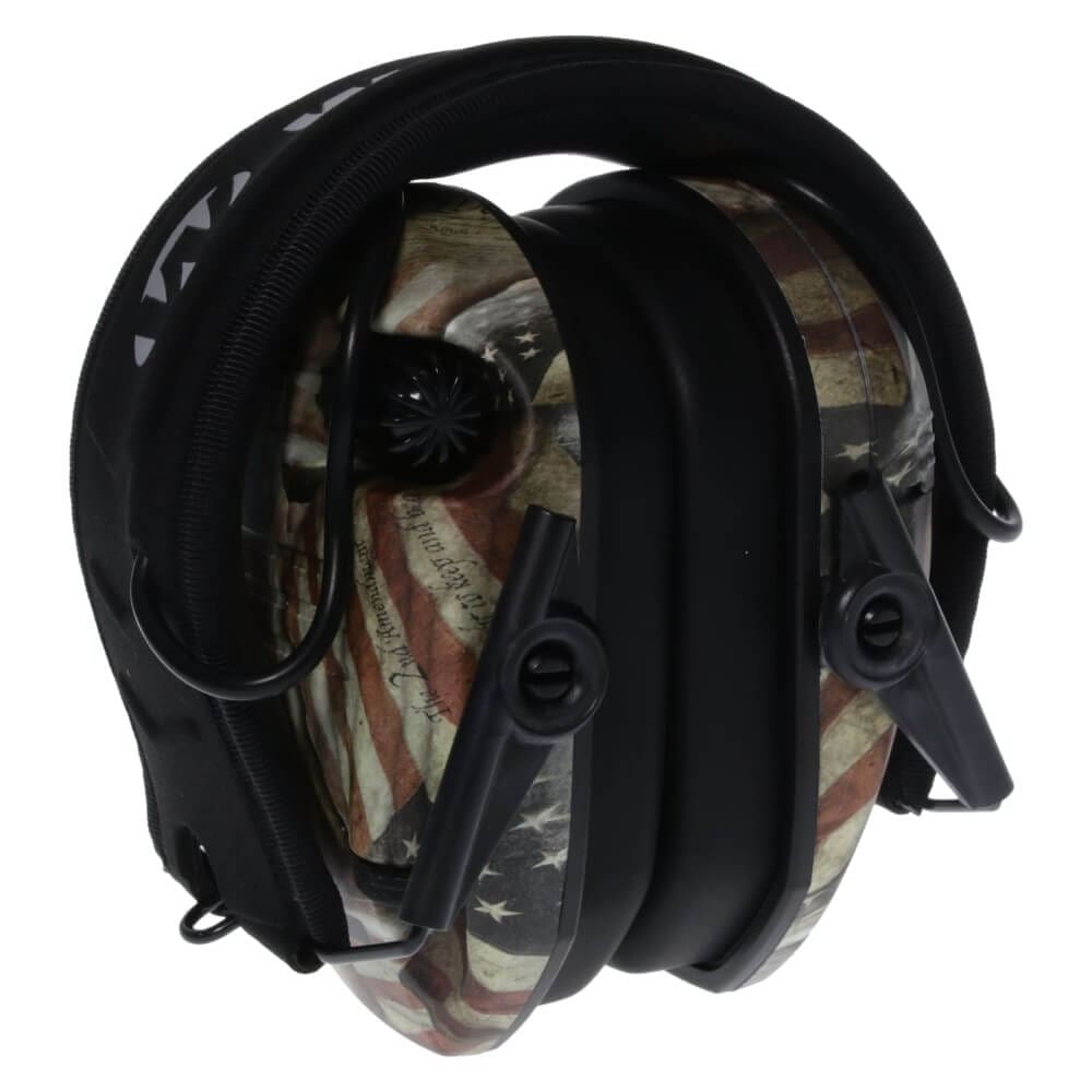 Walkers Razor Slim Electric Muffs (Patriot Series FDE American Flag) - - Mansfield Hunting & Fishing - Products to prepare for Corona Virus