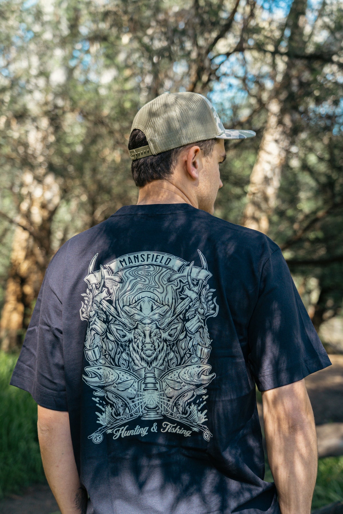 MHF Mens High Country Tee - Ink Blue - - Mansfield Hunting & Fishing - Products to prepare for Corona Virus