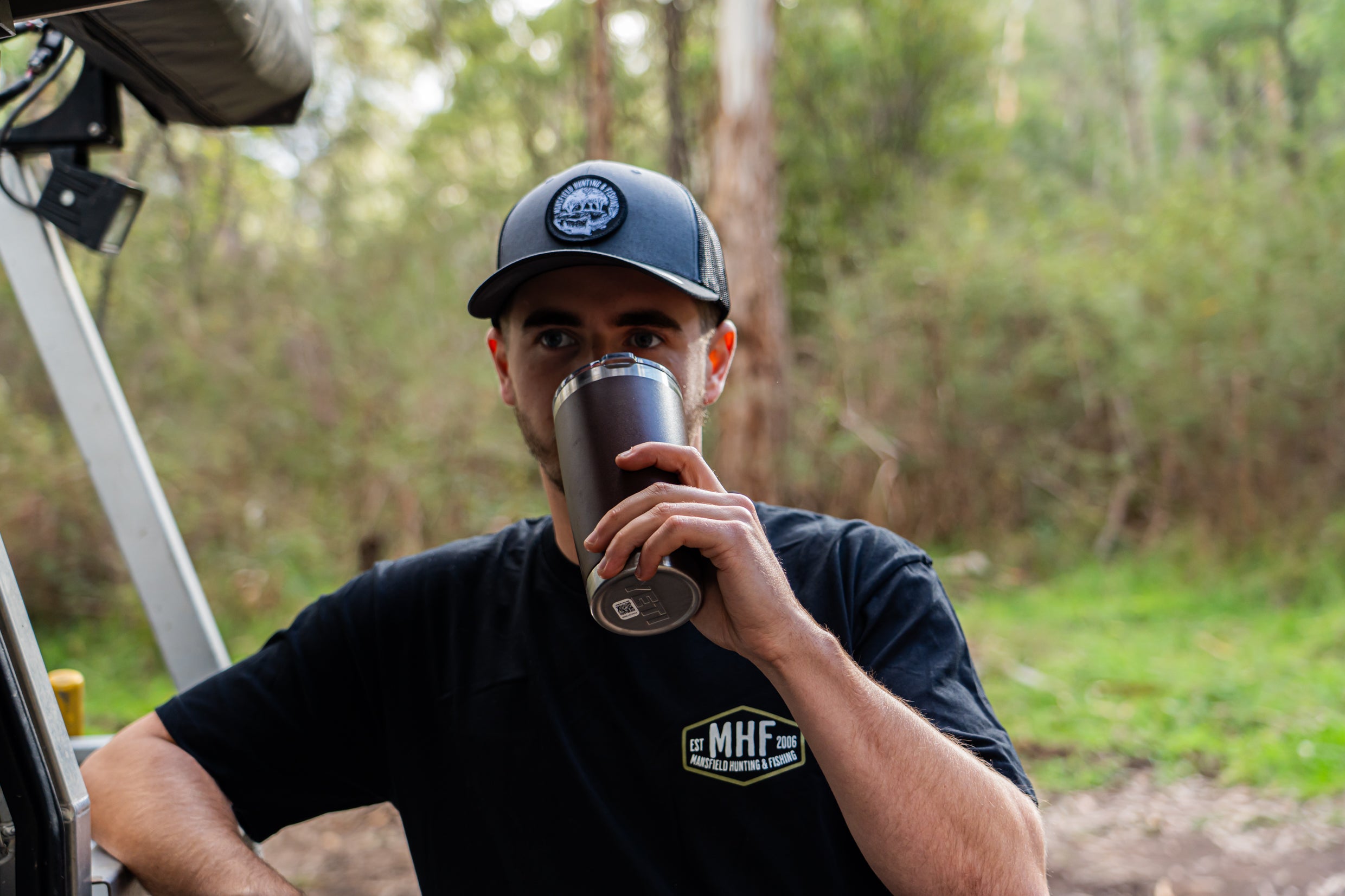 MHF Skeleton Trout Trucker Cap - Grey/Black - GREY/BLACK - Mansfield Hunting & Fishing - Products to prepare for Corona Virus