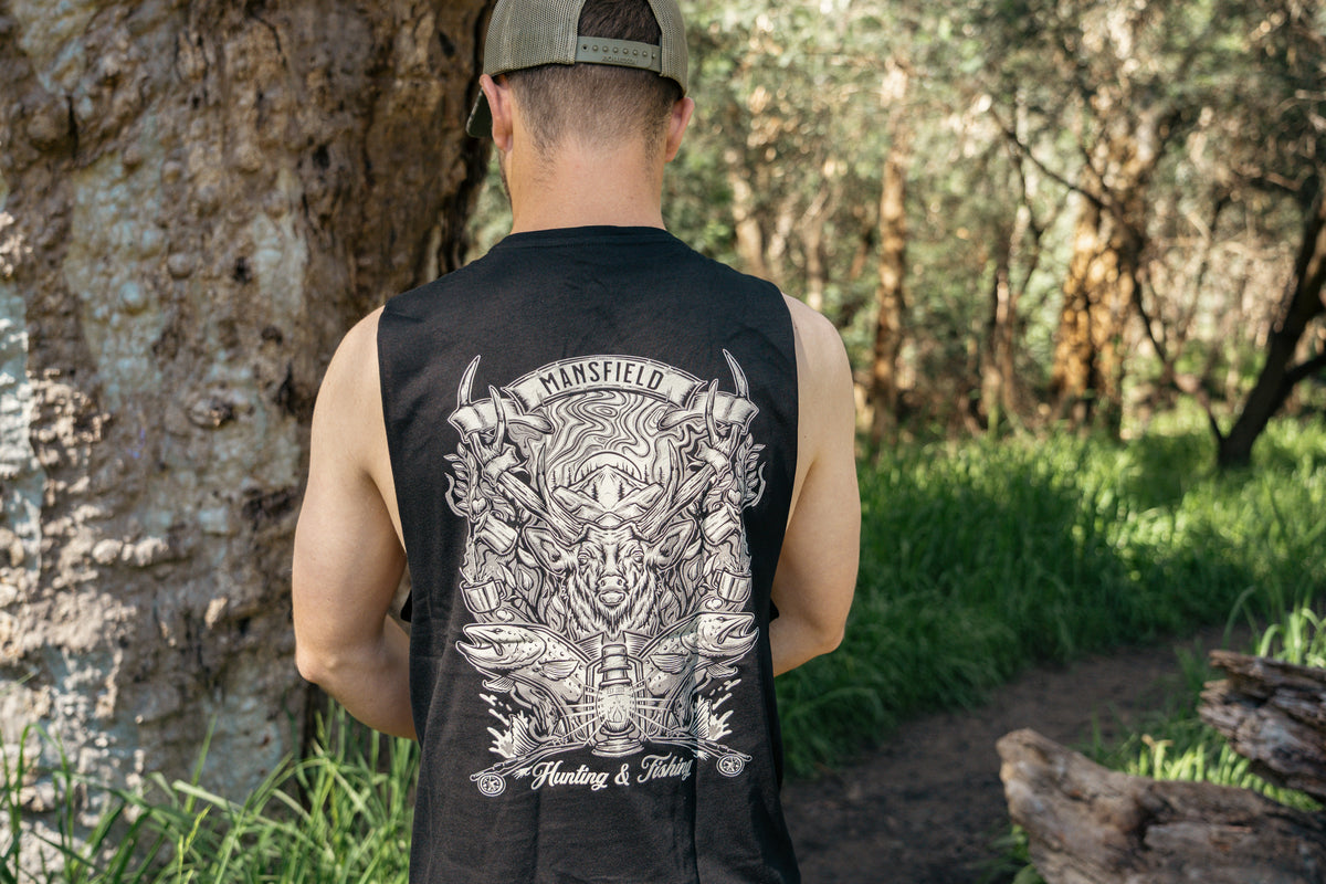MHF Mens High Country Singlet - Black - - Mansfield Hunting & Fishing - Products to prepare for Corona Virus