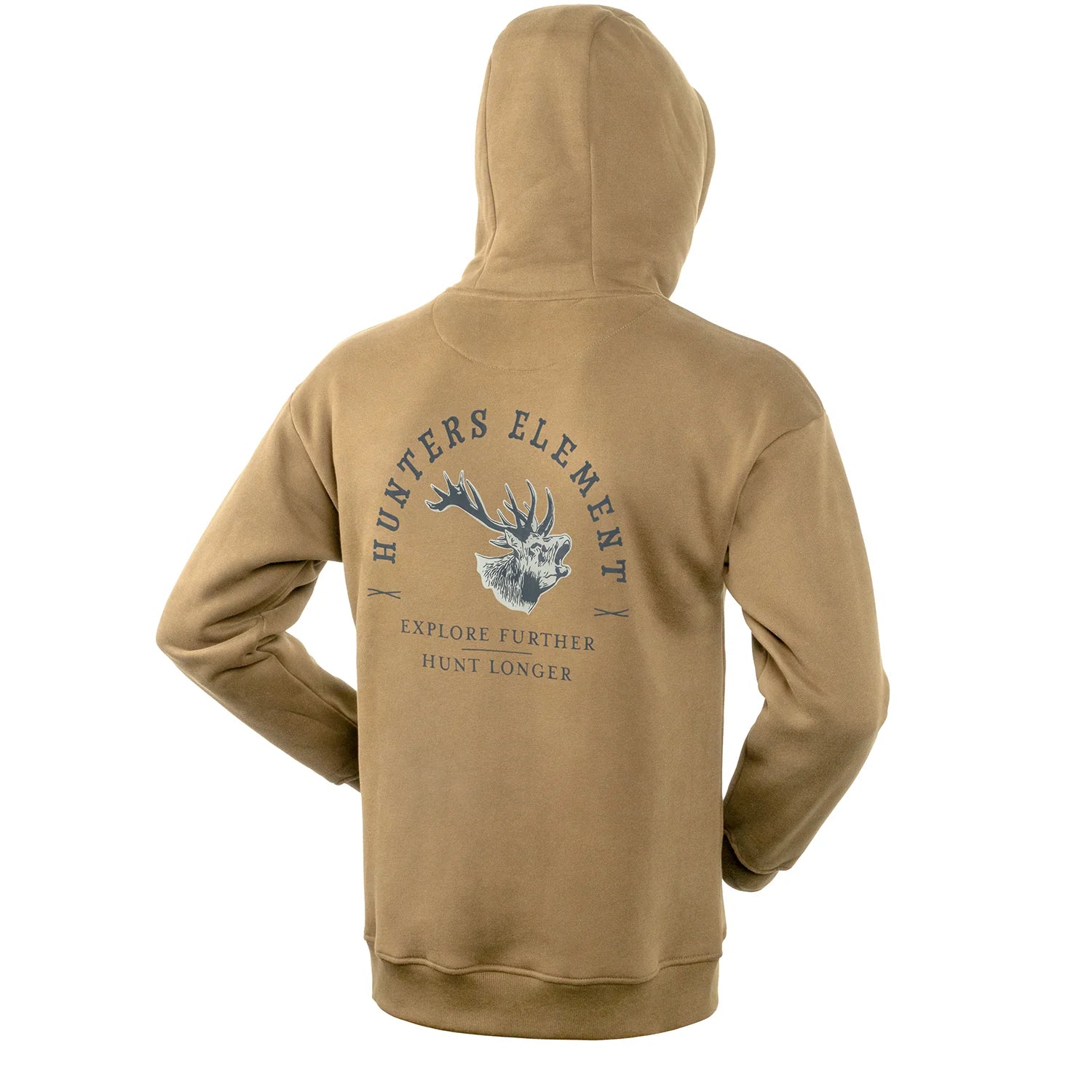 Hunters Element Roaring Stag Hoodie - Dark Sand