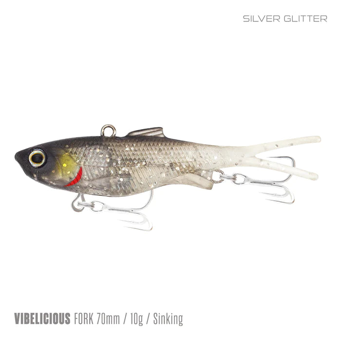 Samaki Vibelicious Forktail 70mm - 70mm 10.8g / SILVER GLITTER - Mansfield Hunting & Fishing - Products to prepare for Corona Virus