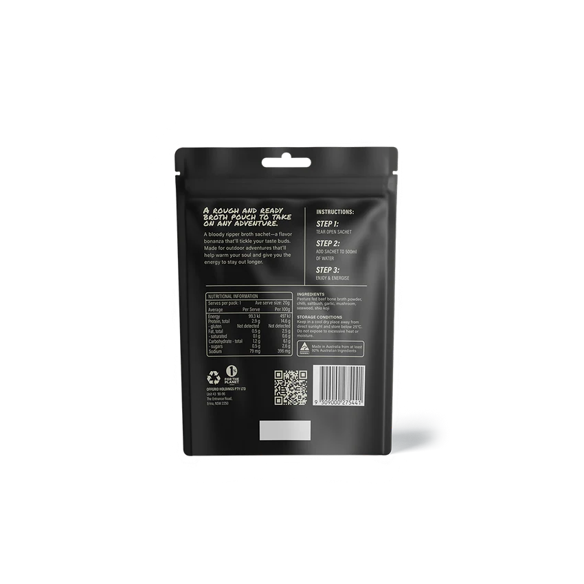 Offgrid Provisions Sandover Beef & Mushroom Bone Broth - 140g