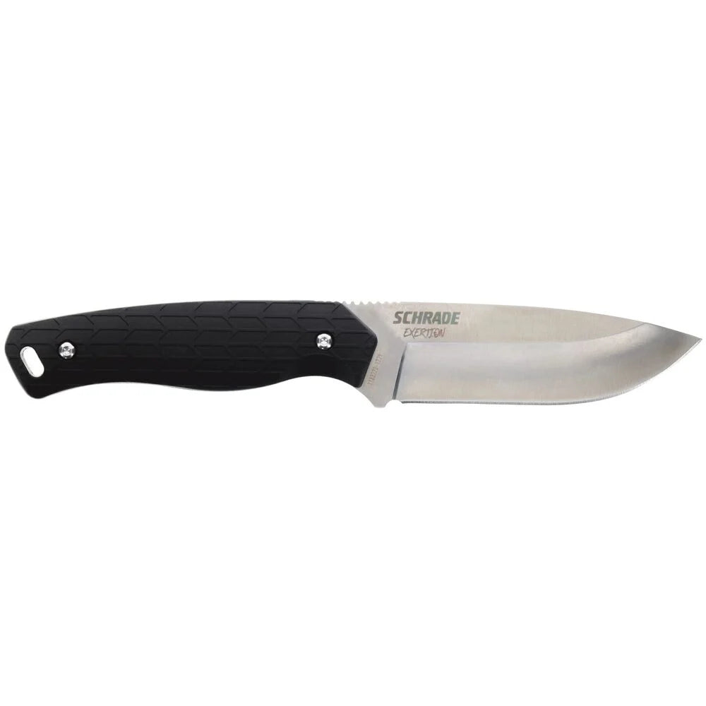 Schrade Exertion Drop Point Fixed With Sheath - - Mansfield Hunting & Fishing - Products to prepare for Corona Virus