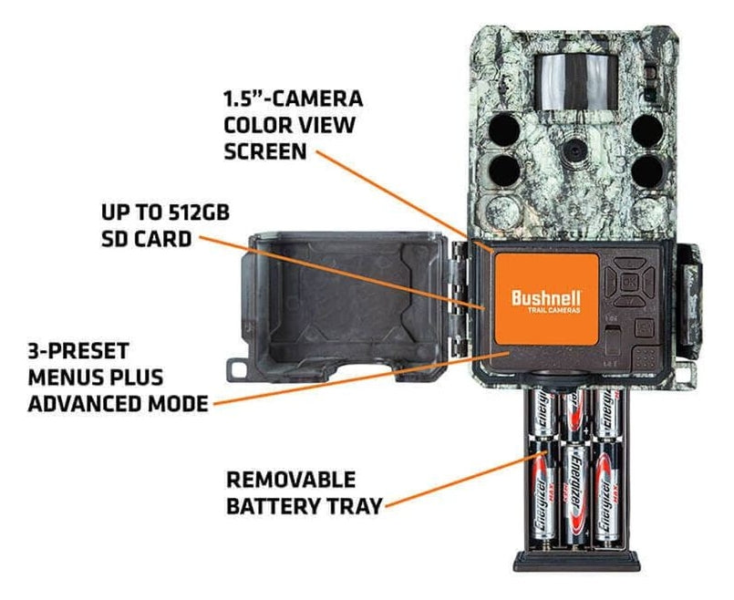 Bushnell Core S-4K Trail Camera 30MP Camo No Glow - - Mansfield Hunting & Fishing - Products to prepare for Corona Virus