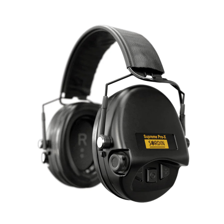 Sordin Pro-X-3B Electronic Earmuff Slim Headband - BLACK - Mansfield Hunting & Fishing - Products to prepare for Corona Virus