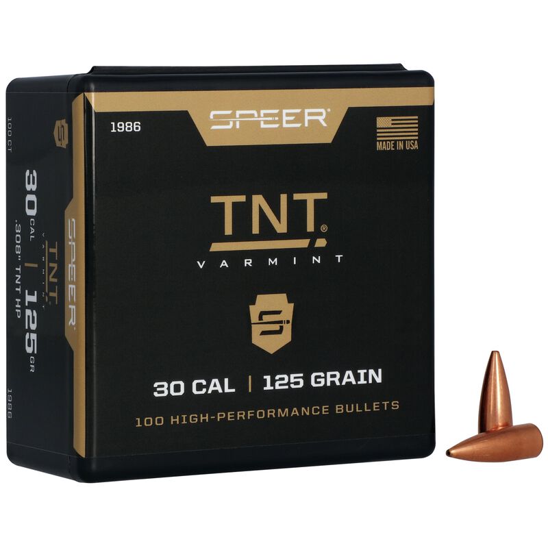 Speer TNT 30 Cal 125 Gr HP Varmint Projectiles - 100Pk - - Mansfield Hunting & Fishing - Products to prepare for Corona Virus