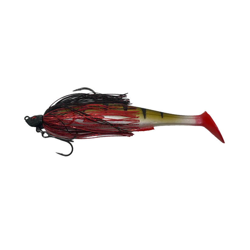 Spin Wright X Irukandji Beast Swim Jig 1oz 9 Inch - 1OZ / BLOODWING - Mansfield Hunting & Fishing - Products to prepare for Corona Virus