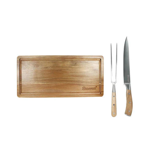 Starrett 2pc Carving Knife Set w' Integrated Board - - Mansfield Hunting & Fishing - Products to prepare for Corona Virus