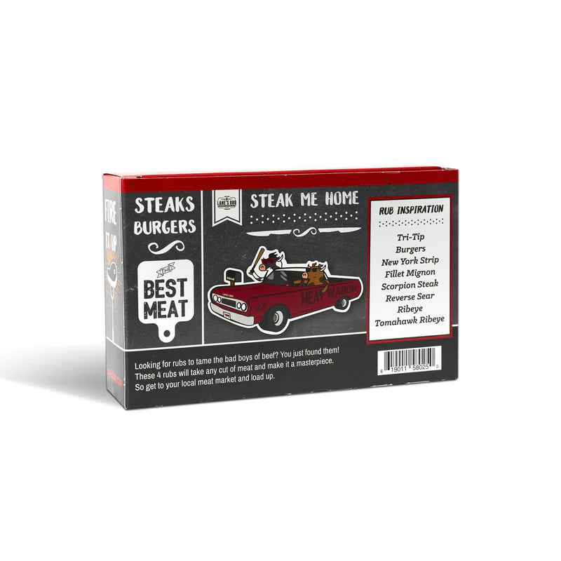 Lanes Small 4 Rub Gift Pack - Steak Themed - - Mansfield Hunting & Fishing - Products to prepare for Corona Virus