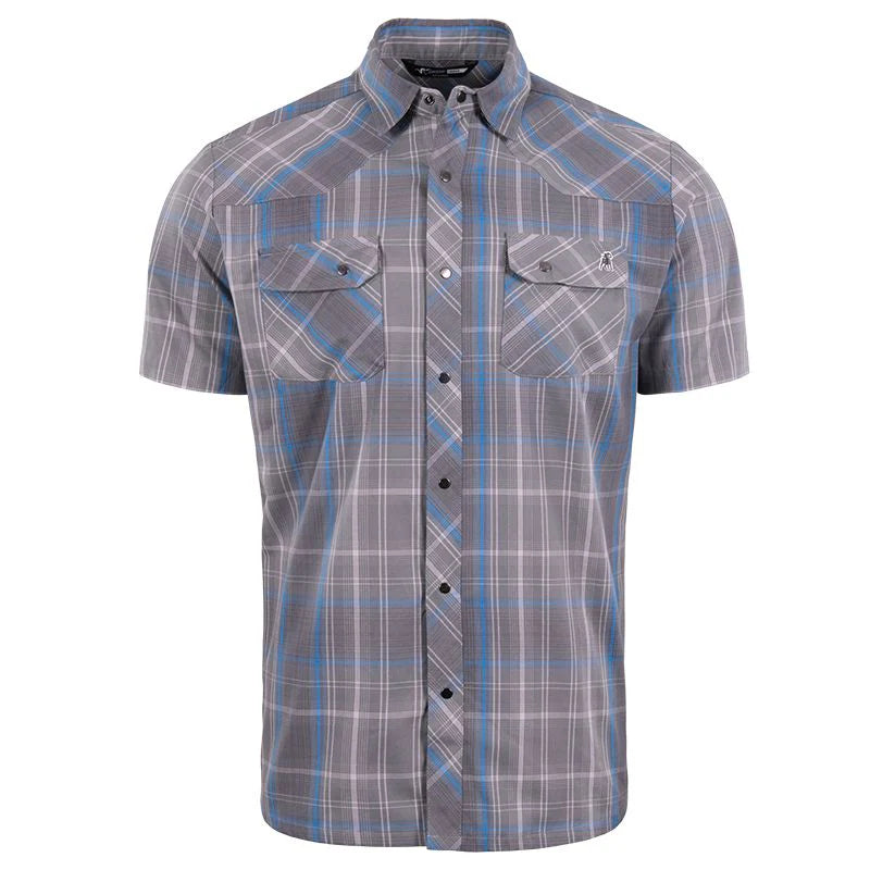 Stone Glacier Breaks Snap Shirt Short Sleeve - SKY BLUE / SMALL - Mansfield Hunting & Fishing - Products to prepare for Corona Virus