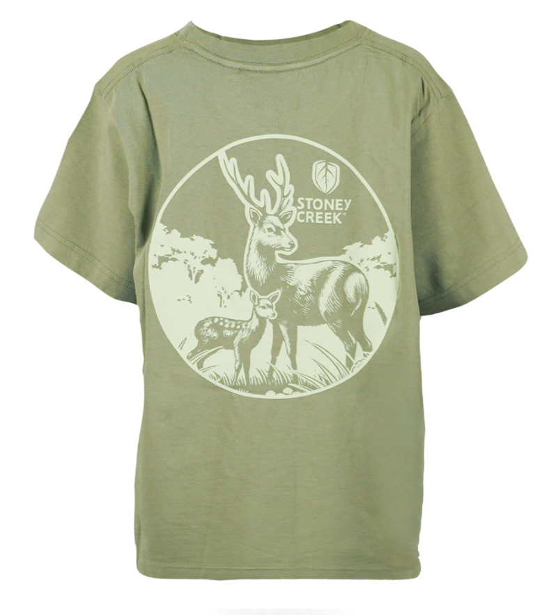 Stoney Creek Kids Stag and Fawn Tee - Matcha Green