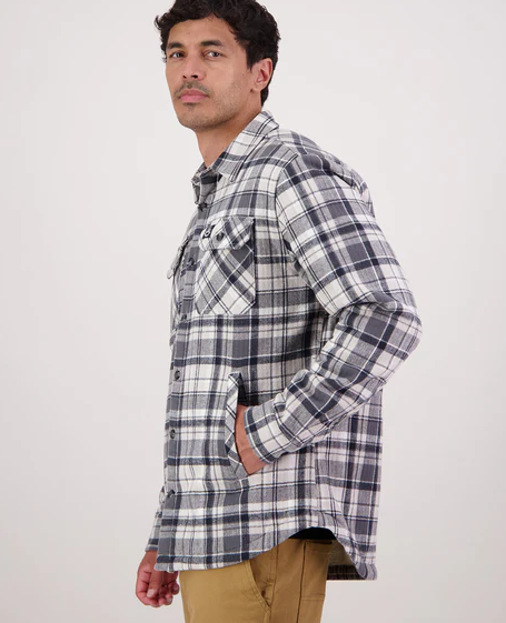 Swanndri Morven Sherpa Mens Long Sleeve Shirt - Dark Shadow/Grey - - Mansfield Hunting & Fishing - Products to prepare for Corona Virus