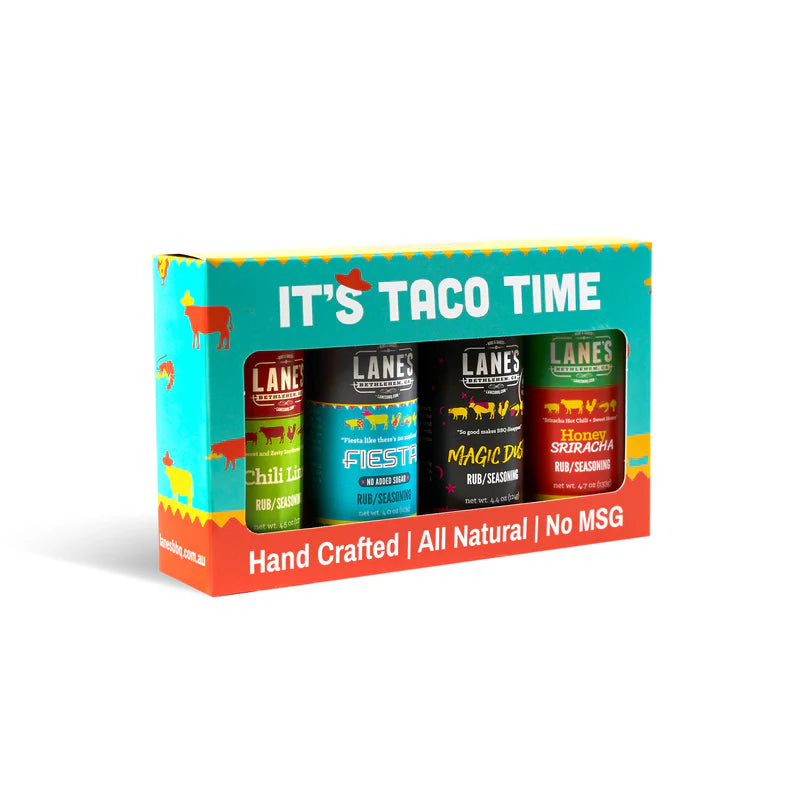 Lanes Small 4 Rub Gift Pack - Taco Themed - - Mansfield Hunting & Fishing - Products to prepare for Corona Virus