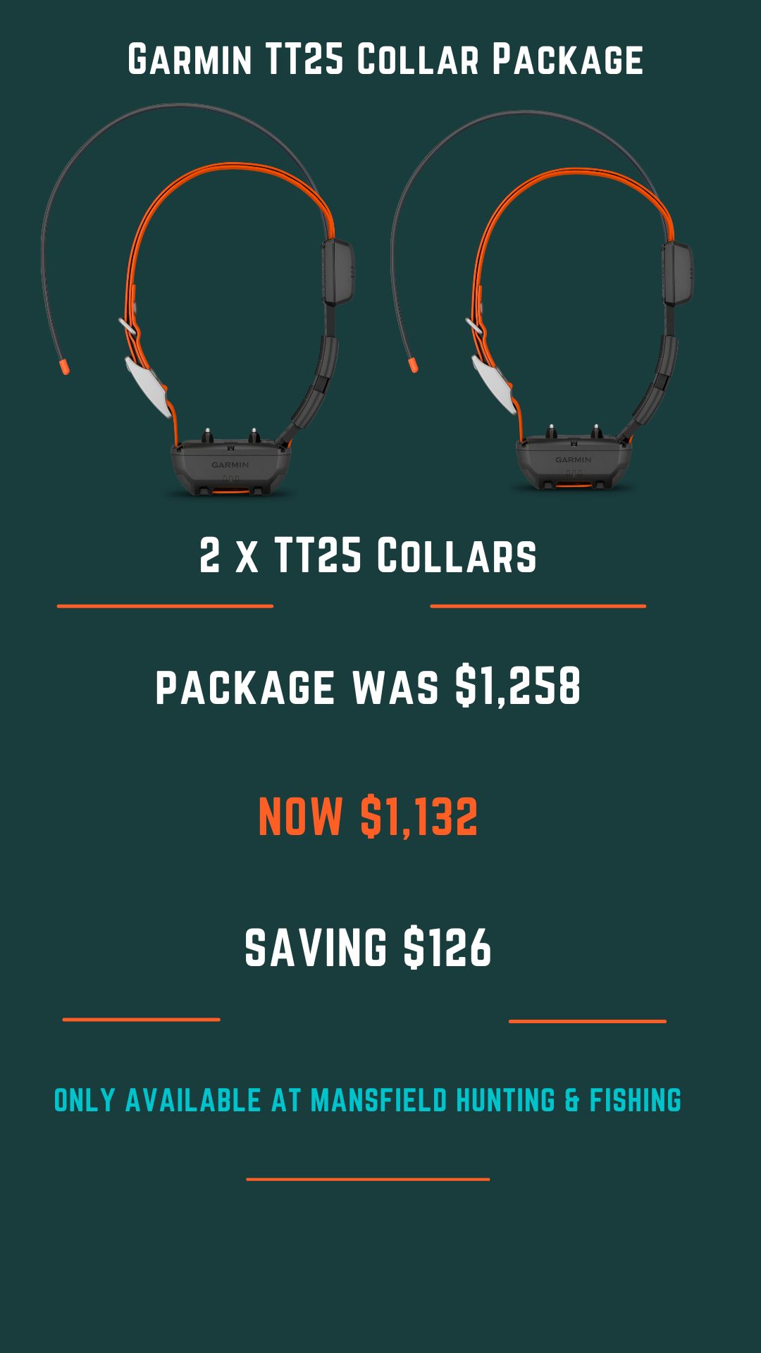 Garmin TT25 Collar Package - - Mansfield Hunting & Fishing - Products to prepare for Corona Virus