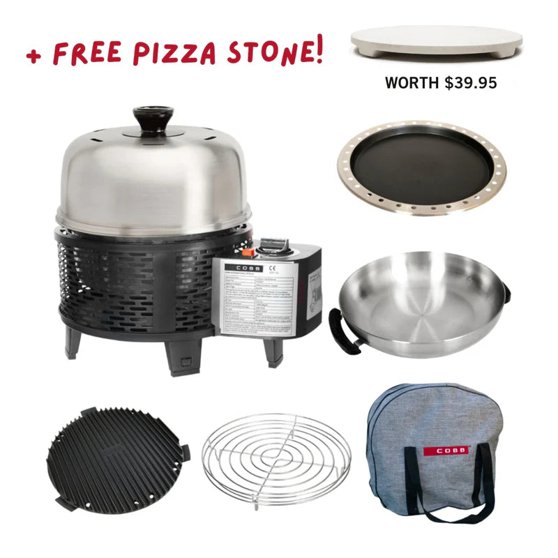 COBB Pro Black Gas Bundle & FREE Pizza Stone - - Mansfield Hunting & Fishing - Products to prepare for Corona Virus