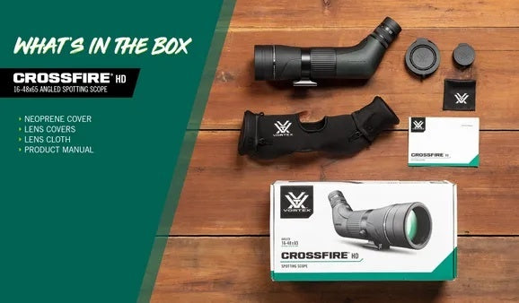 Vortex Crossfire HD 20-60X80 Straight Spotting Scope - - Mansfield Hunting & Fishing - Products to prepare for Corona Virus