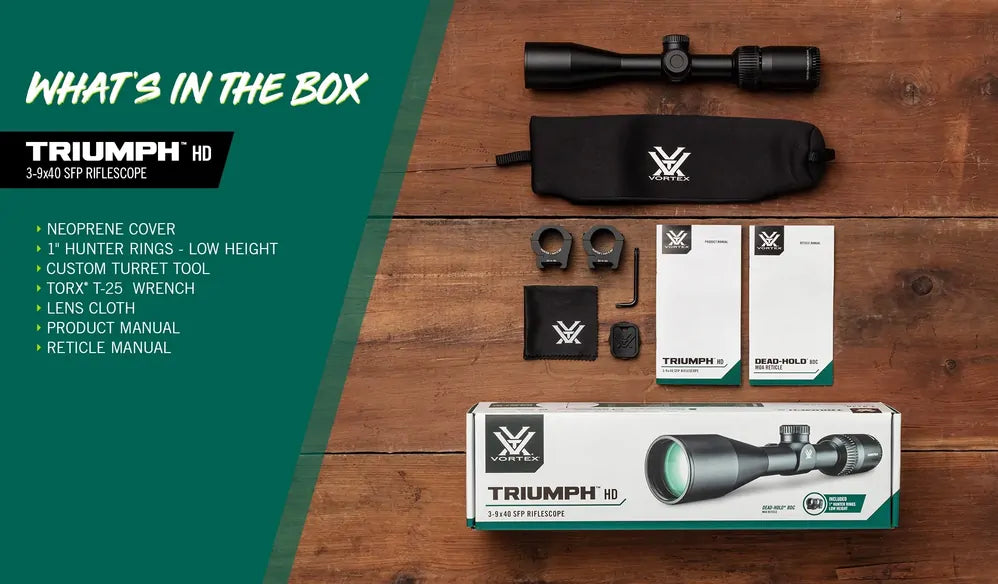 Vortex Triumph HD 3-9X40 BDC Riflescope - - Mansfield Hunting & Fishing - Products to prepare for Corona Virus