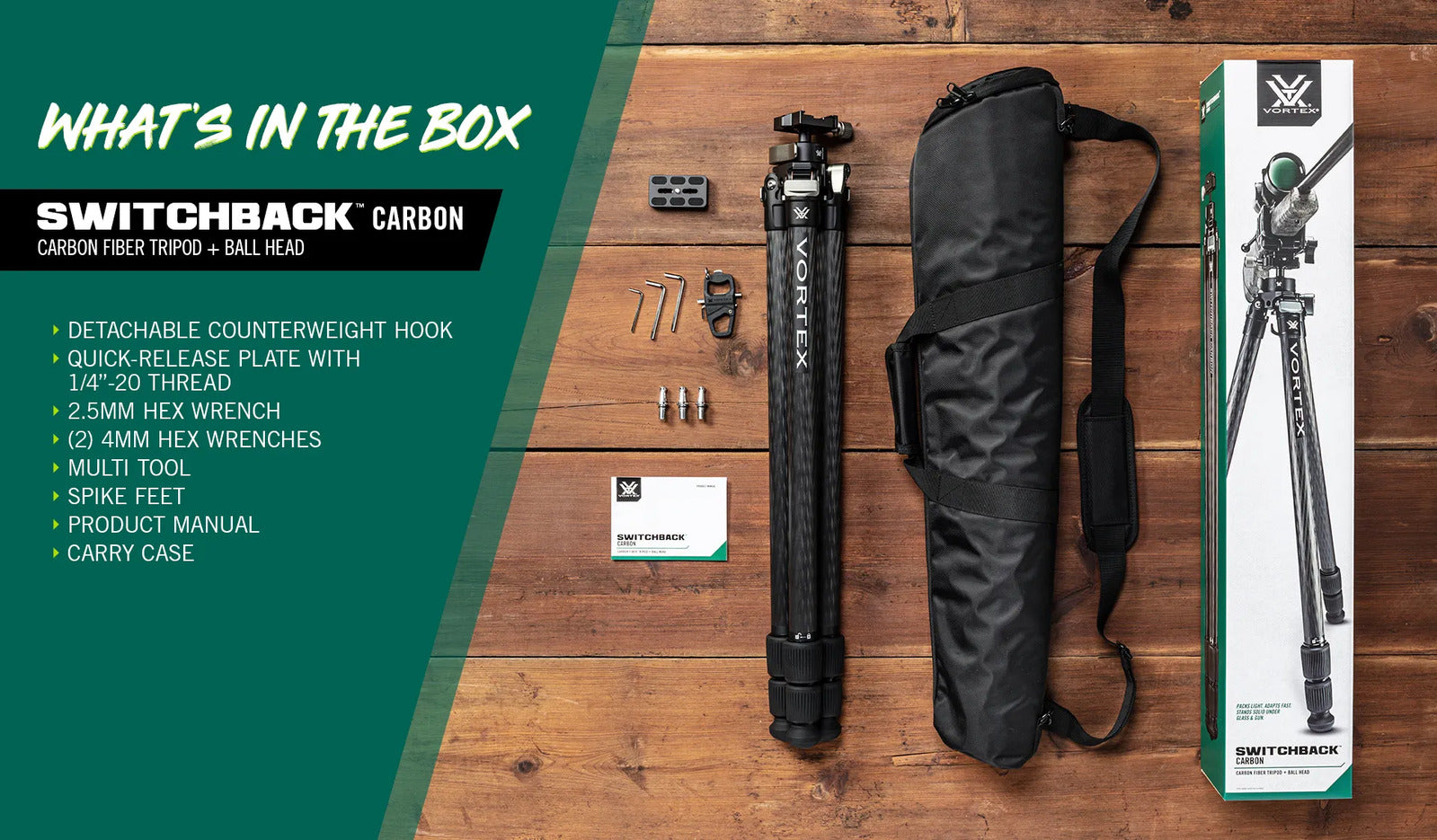 Vortex Switchback Carbon Tripod Kit - - Mansfield Hunting & Fishing - Products to prepare for Corona Virus