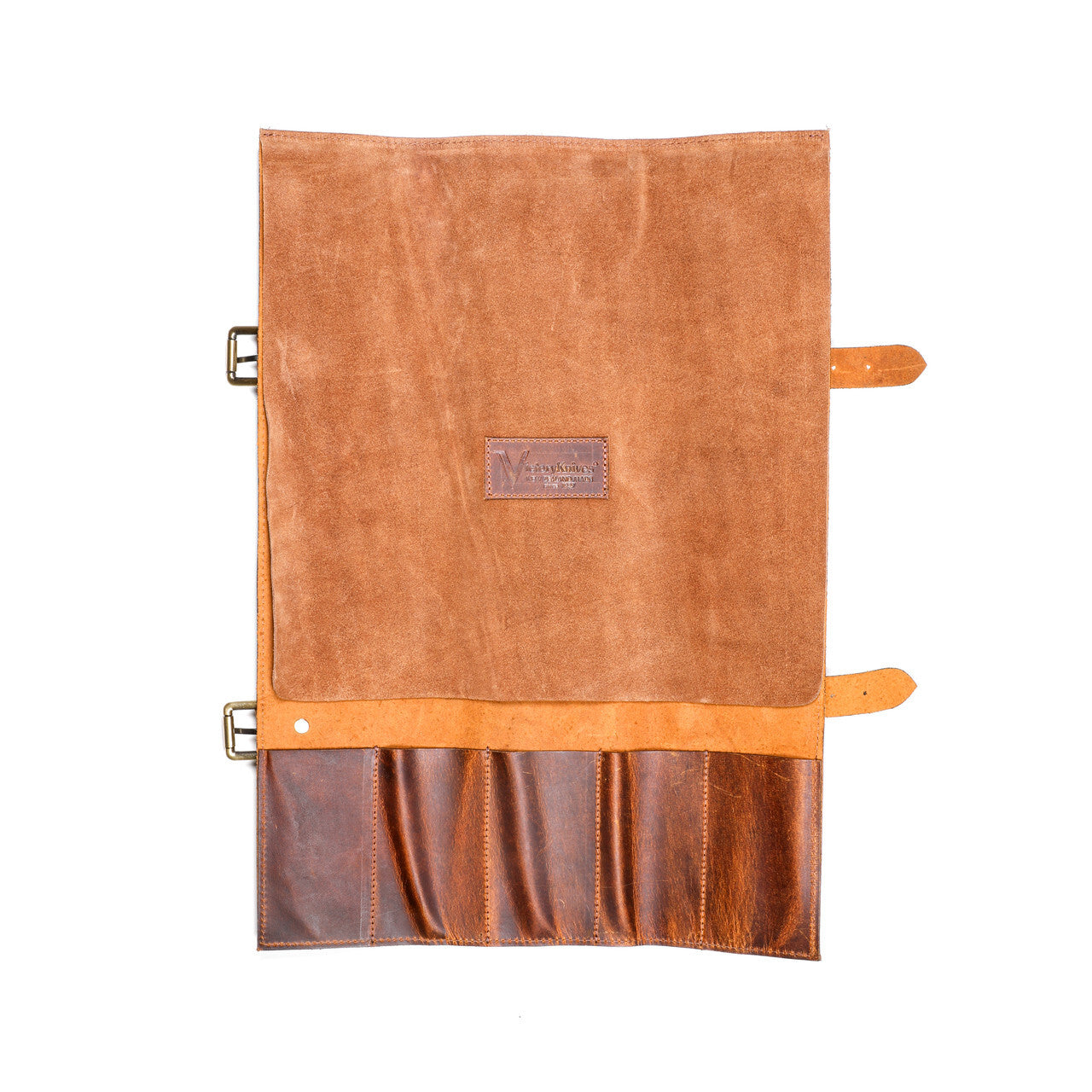 Victory knives TI65L 5 Pocket Leather Knife Wrap - - Mansfield Hunting & Fishing - Products to prepare for Corona Virus