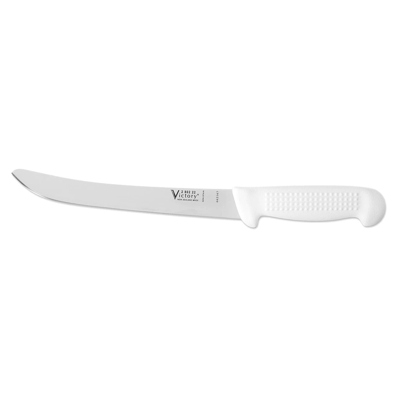 Victory White Handle Fish Fillet Knife Wide Blade 2mm x 22cm S/S - - Mansfield Hunting & Fishing - Products to prepare for Corona Virus