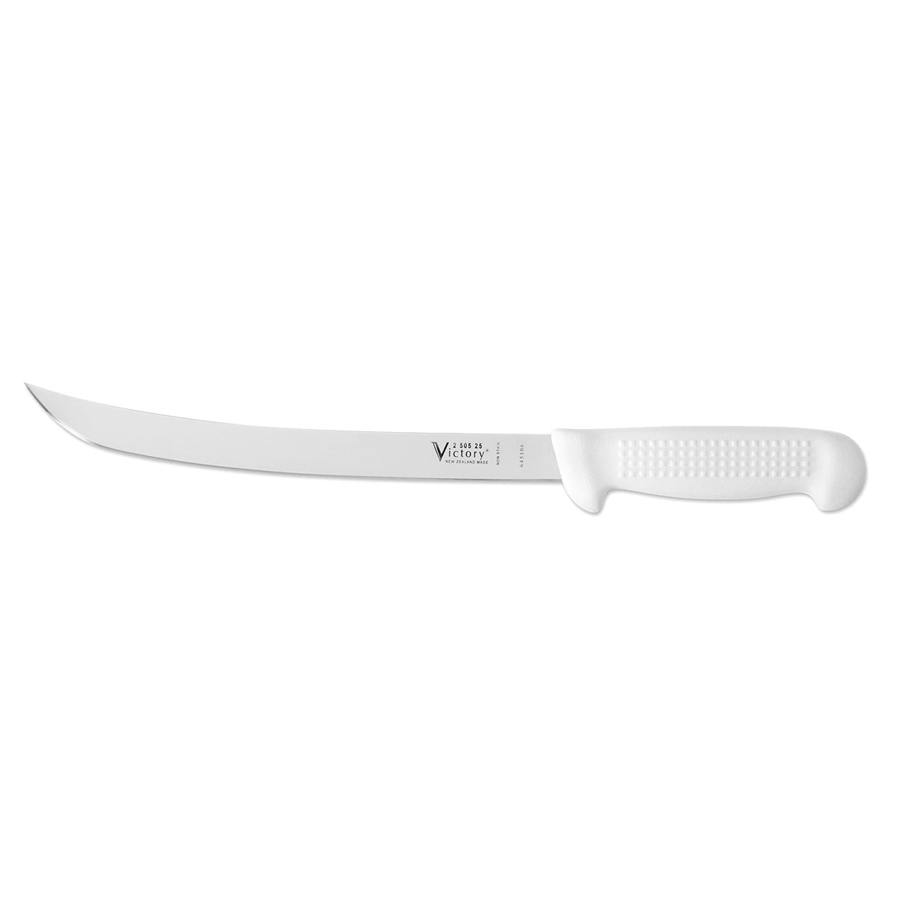 Victory White Handled Curved Filleting knife 2.5mm x 25cm S/S - - Mansfield Hunting & Fishing - Products to prepare for Corona Virus