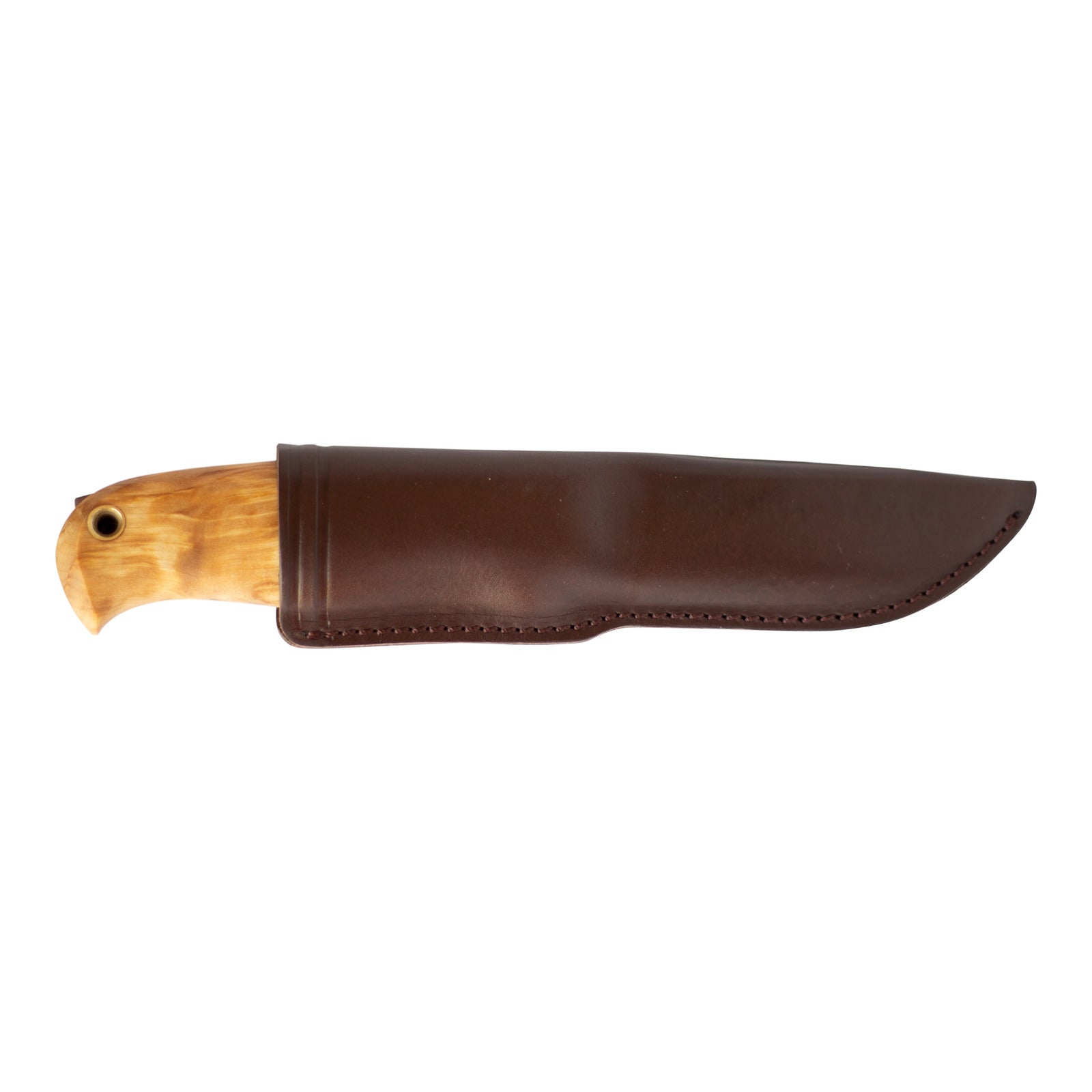 Helle Wabakimi - 84mm Triple Laminated High-Alloy Tool Steel Knife (Curly Bitch Handle With Leather Sheath) -  - Mansfield Hunting & Fishing - Products to prepare for Corona Virus