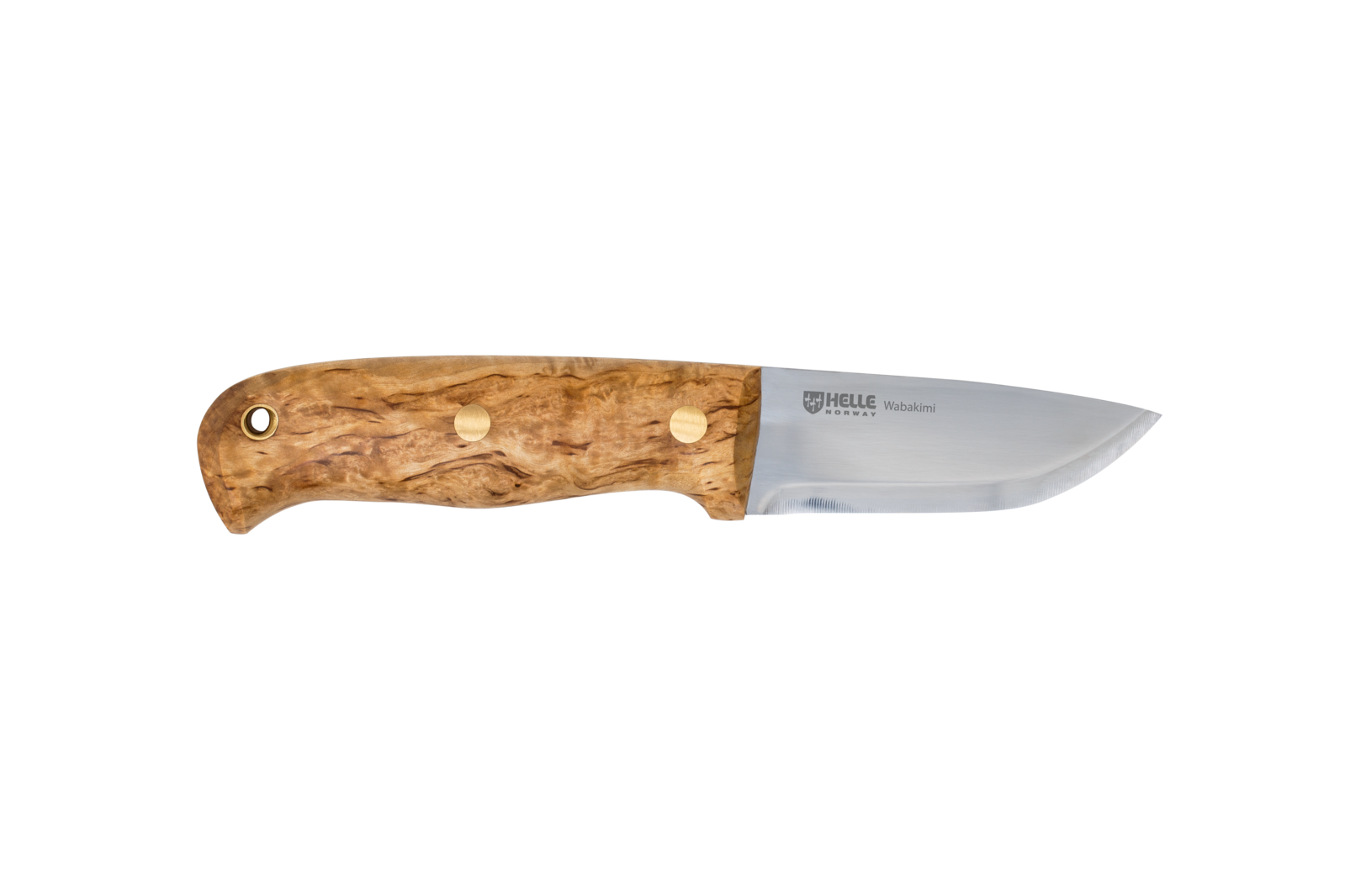 Helle Wabakimi - 84mm Triple Laminated High-Alloy Tool Steel Knife (Curly Bitch Handle With Leather Sheath) -  - Mansfield Hunting & Fishing - Products to prepare for Corona Virus