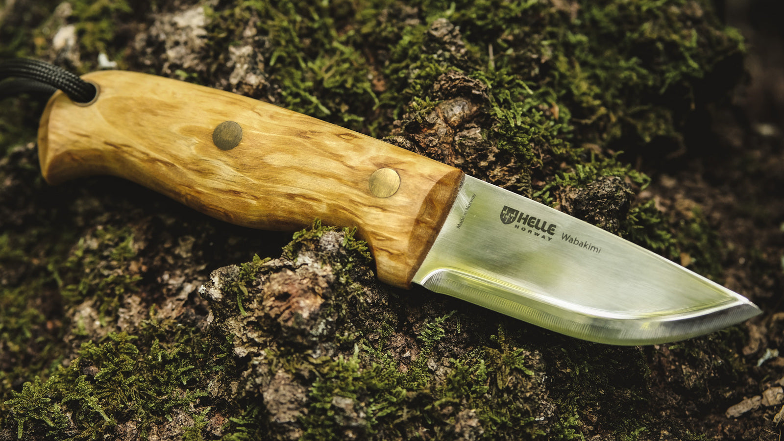 Helle Wabakimi - 84mm Triple Laminated High-Alloy Tool Steel Knife (Curly Bitch Handle With Leather Sheath) -  - Mansfield Hunting & Fishing - Products to prepare for Corona Virus