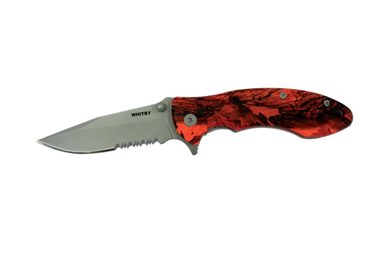 Whitby Orange Camo 2.75inch Pocket Knife - - Mansfield Hunting & Fishing - Products to prepare for Corona Virus