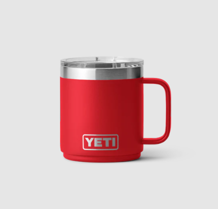 Yeti 10oz Stackable Mug with MagSlider Lid V2 (296ml) - 10OZ / RESCUE RED - Mansfield Hunting & Fishing - Products to prepare for Corona Virus