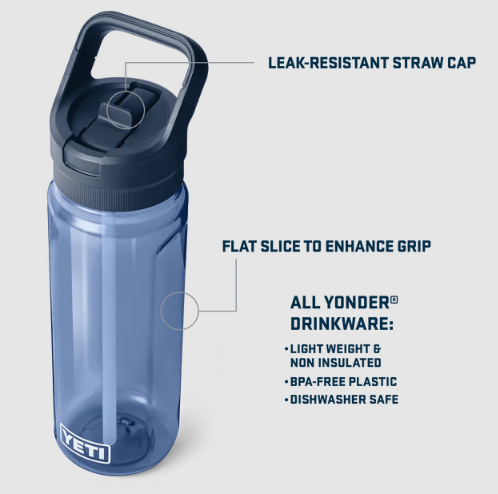 Yeti Yonder 750ML Water Bottle with Colour Matched Straw Cap