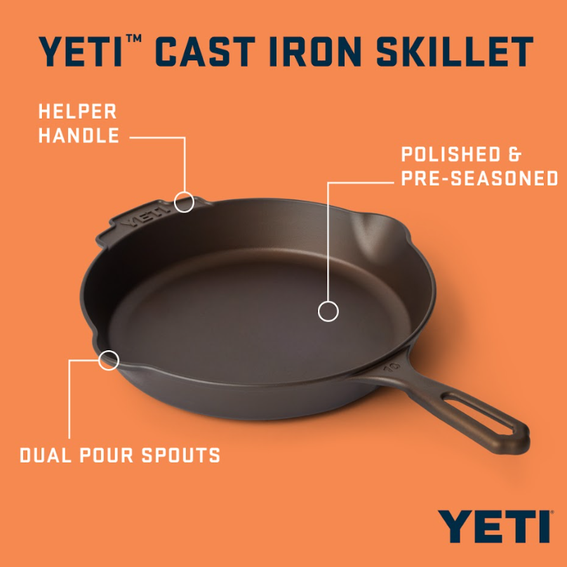 Yeti Cast Iron Skillet - - Mansfield Hunting & Fishing - Products to prepare for Corona Virus