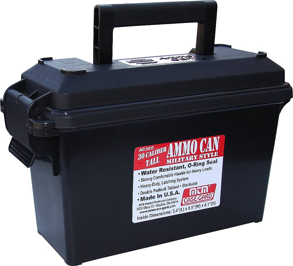 MTM Ammo Can 30 Cal Black Tall - - Mansfield Hunting & Fishing - Products to prepare for Corona Virus