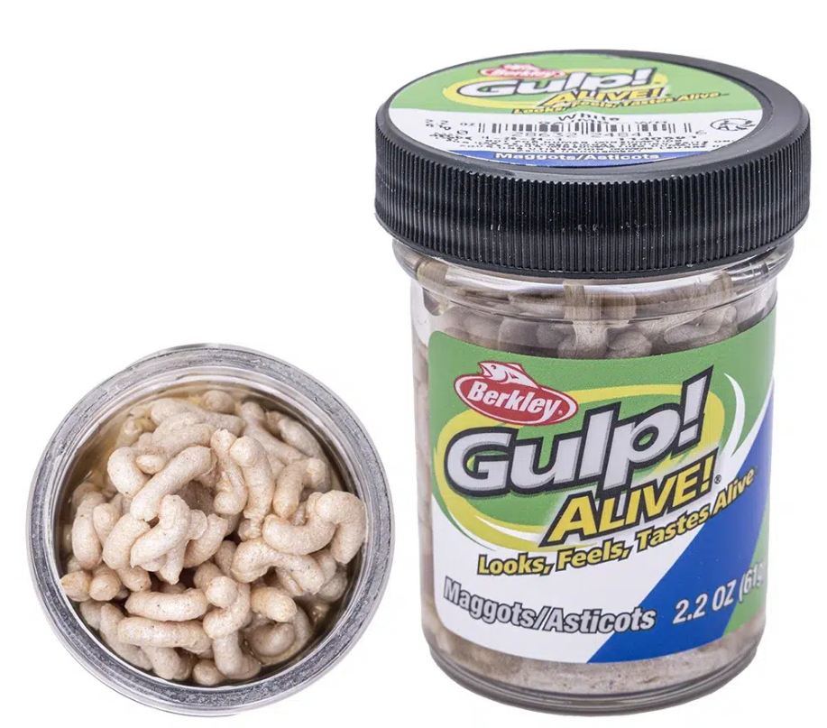 Berkley Gulp White Maggots Powerbait - - Mansfield Hunting & Fishing - Products to prepare for Corona Virus