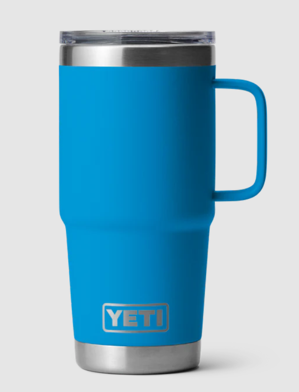 Yeti 20oz Travel Mug with StrongHold Lid - 20OZ / BIG WAVE BLUE - Mansfield Hunting & Fishing - Products to prepare for Corona Virus