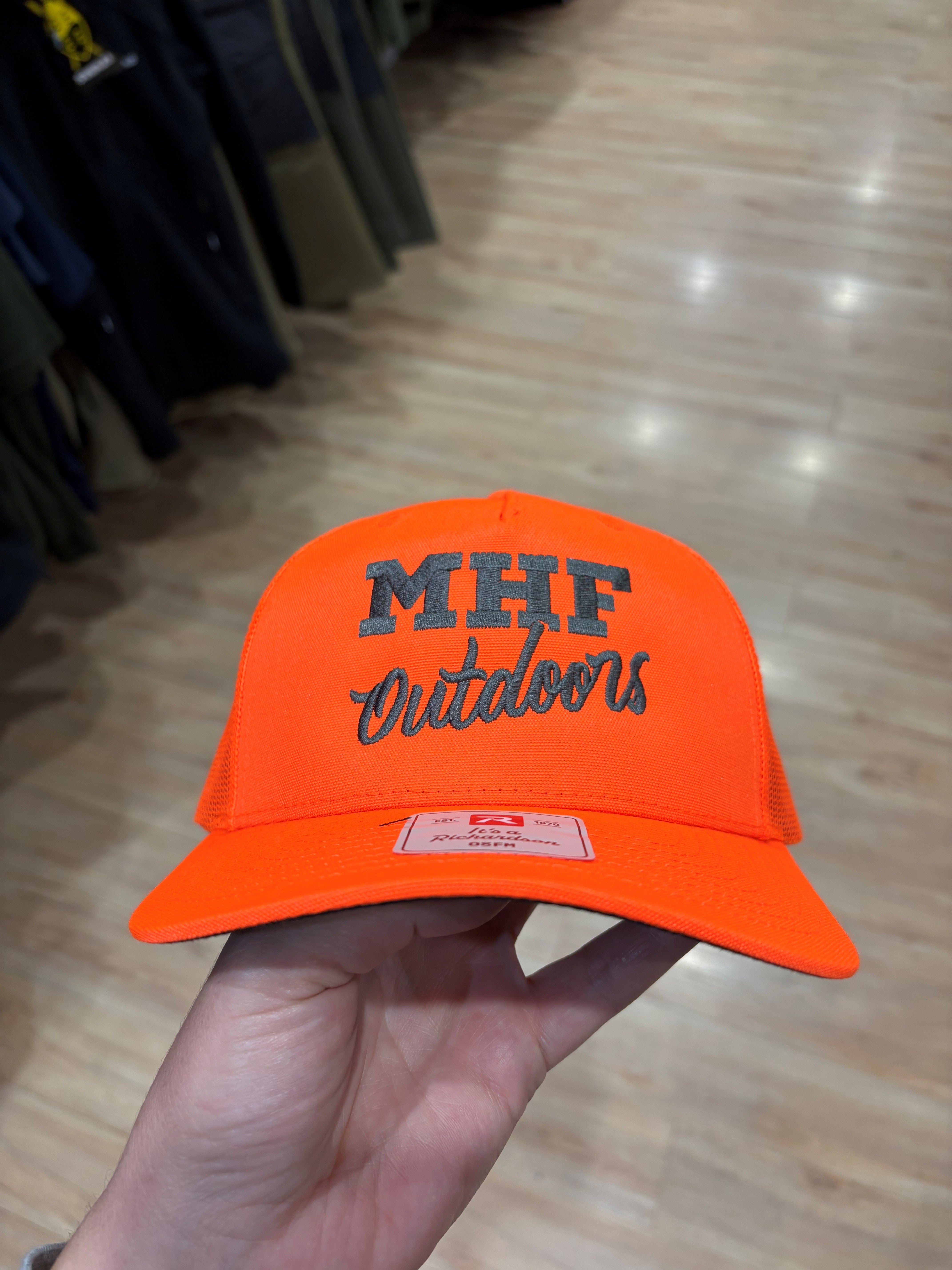 MHF Outdoors Blaze Orange Cap - - Mansfield Hunting & Fishing - Products to prepare for Corona Virus