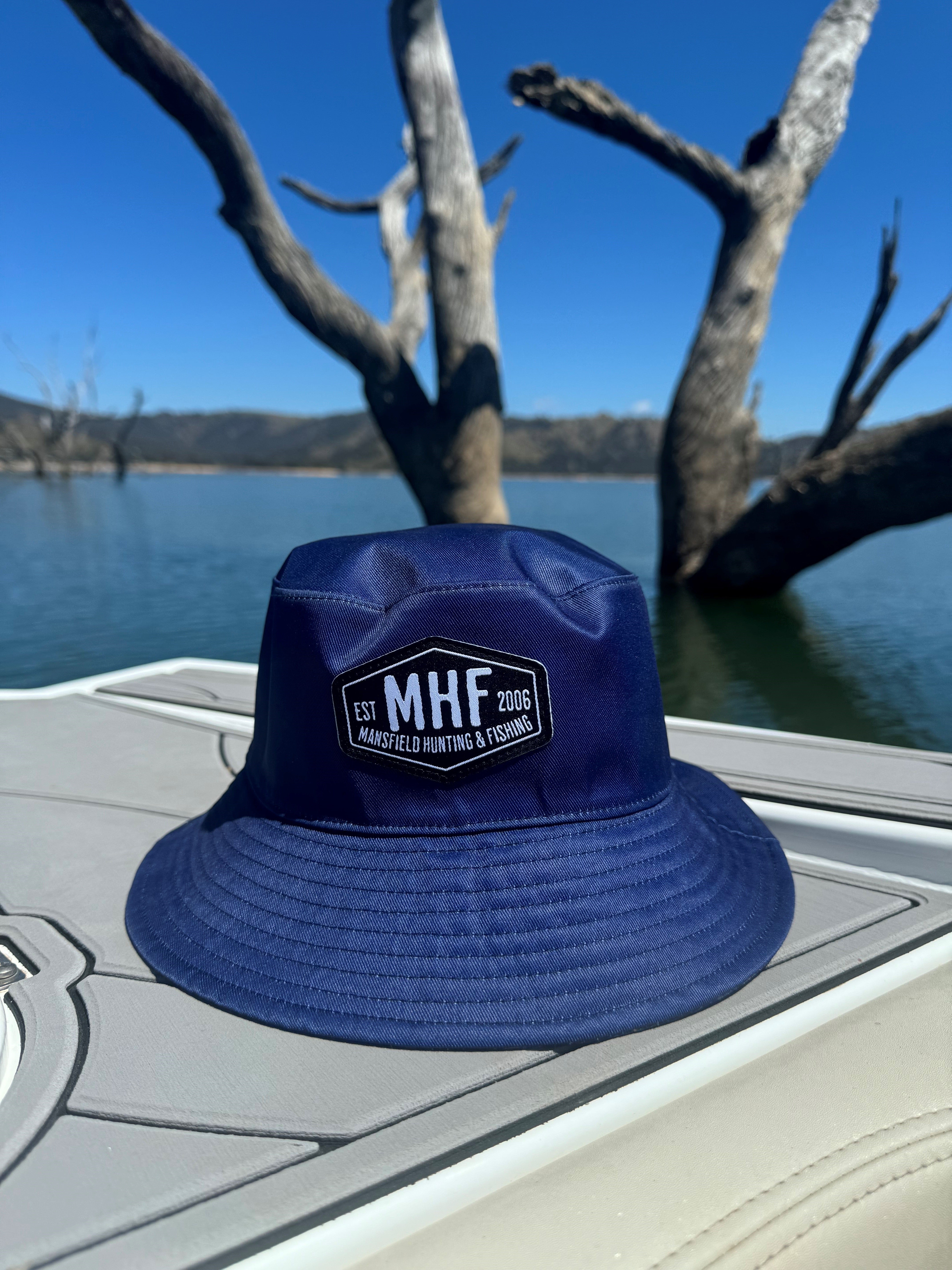 MHF Bucket Hat Navy/Tan - - Mansfield Hunting & Fishing - Products to prepare for Corona Virus