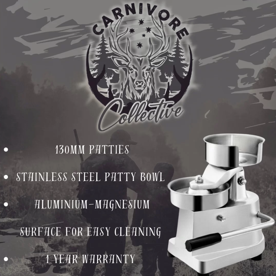 Carnivore Collective 130mm Hamburger Press - - Mansfield Hunting & Fishing - Products to prepare for Corona Virus