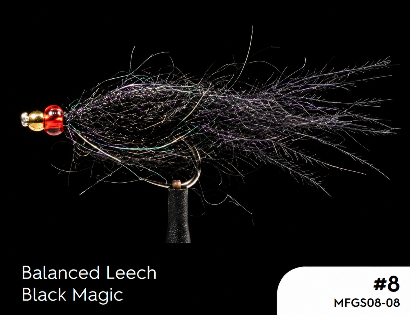 Manic Balanced Leech - Black Magic #10 - Size 10 - Mansfield Hunting & Fishing - Products to prepare for Corona Virus