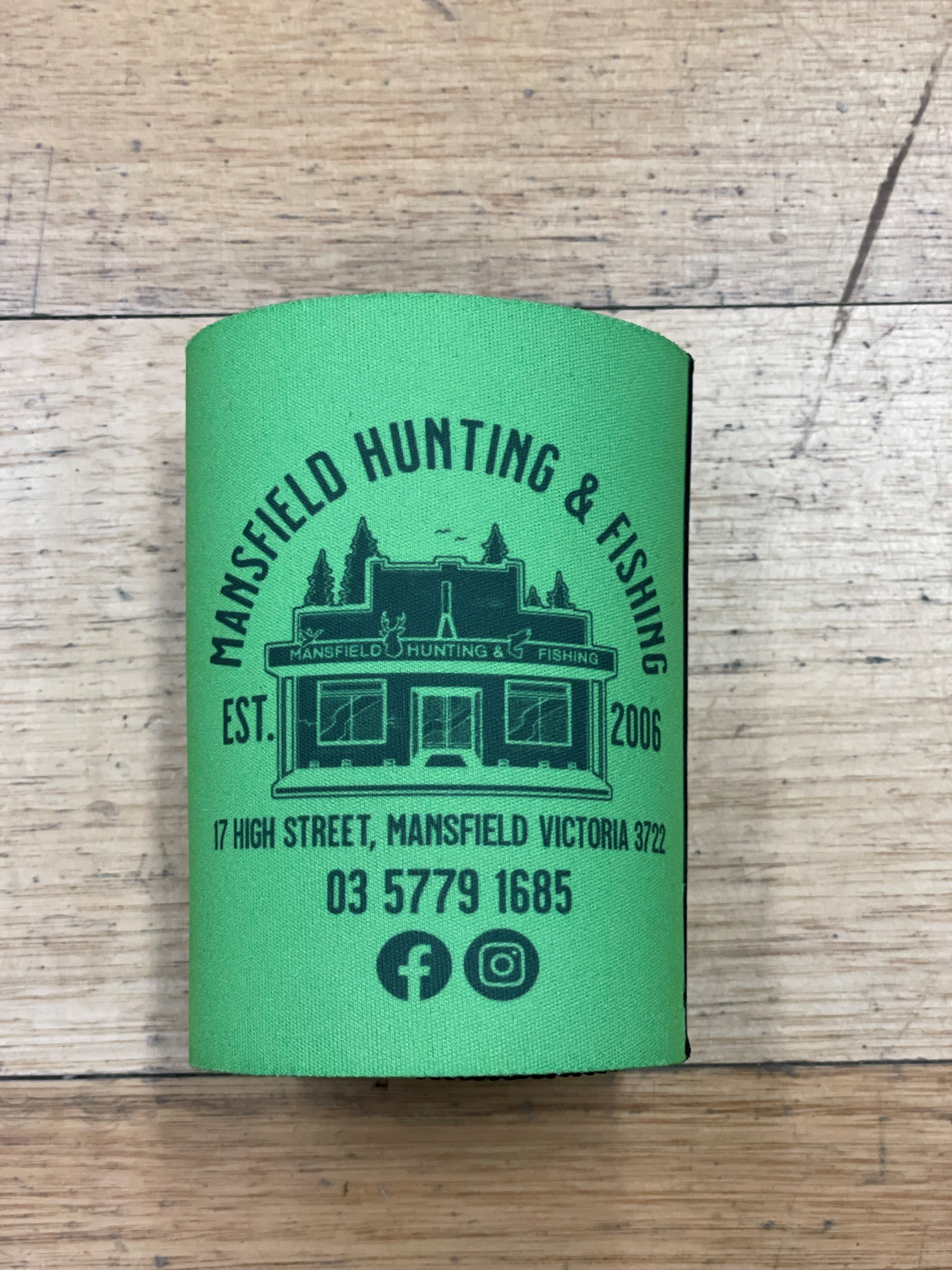 MHF Shop Front Stubby Holder - Various Colours - GREEN - Mansfield Hunting & Fishing - Products to prepare for Corona Virus