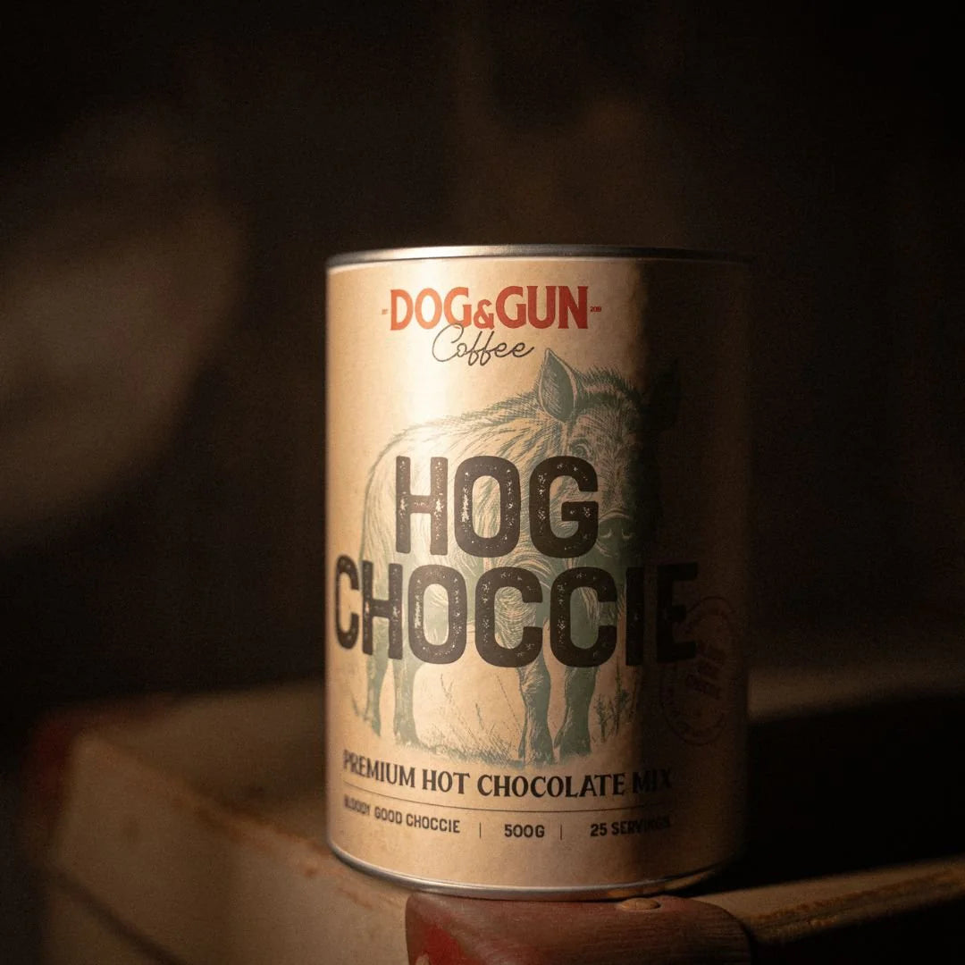 Dog & Gun Hog Choccie - Hot Chocolate Mix 500g - - Mansfield Hunting & Fishing - Products to prepare for Corona Virus