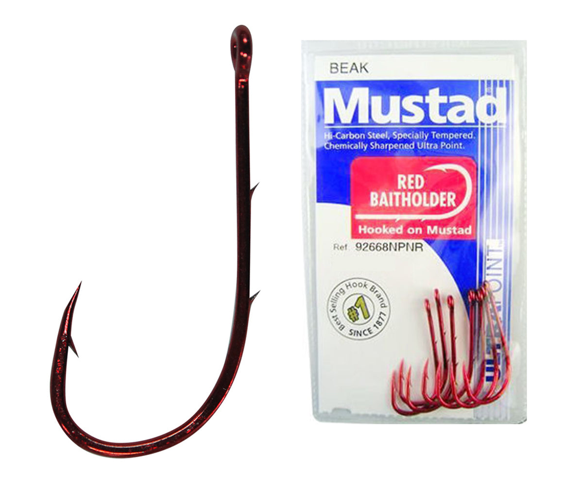 Mustad Red Baitholder Hook -  - Mansfield Hunting & Fishing - Products to prepare for Corona Virus
